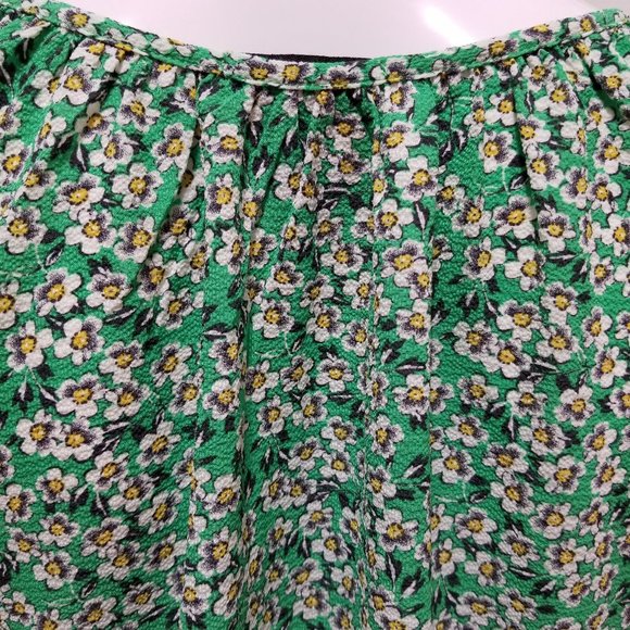 W5 top Medium floral print peplum peasant tie neck keyhole boho Anthropologie - Picture 9 of 11